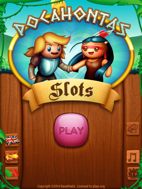 Pocahontas Slots Game Welcome Screen Screenshot.