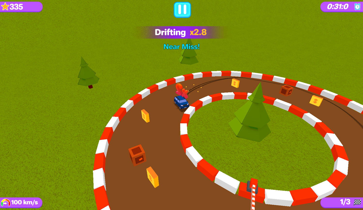 Pocket Drift Game Level Start Screenshot.