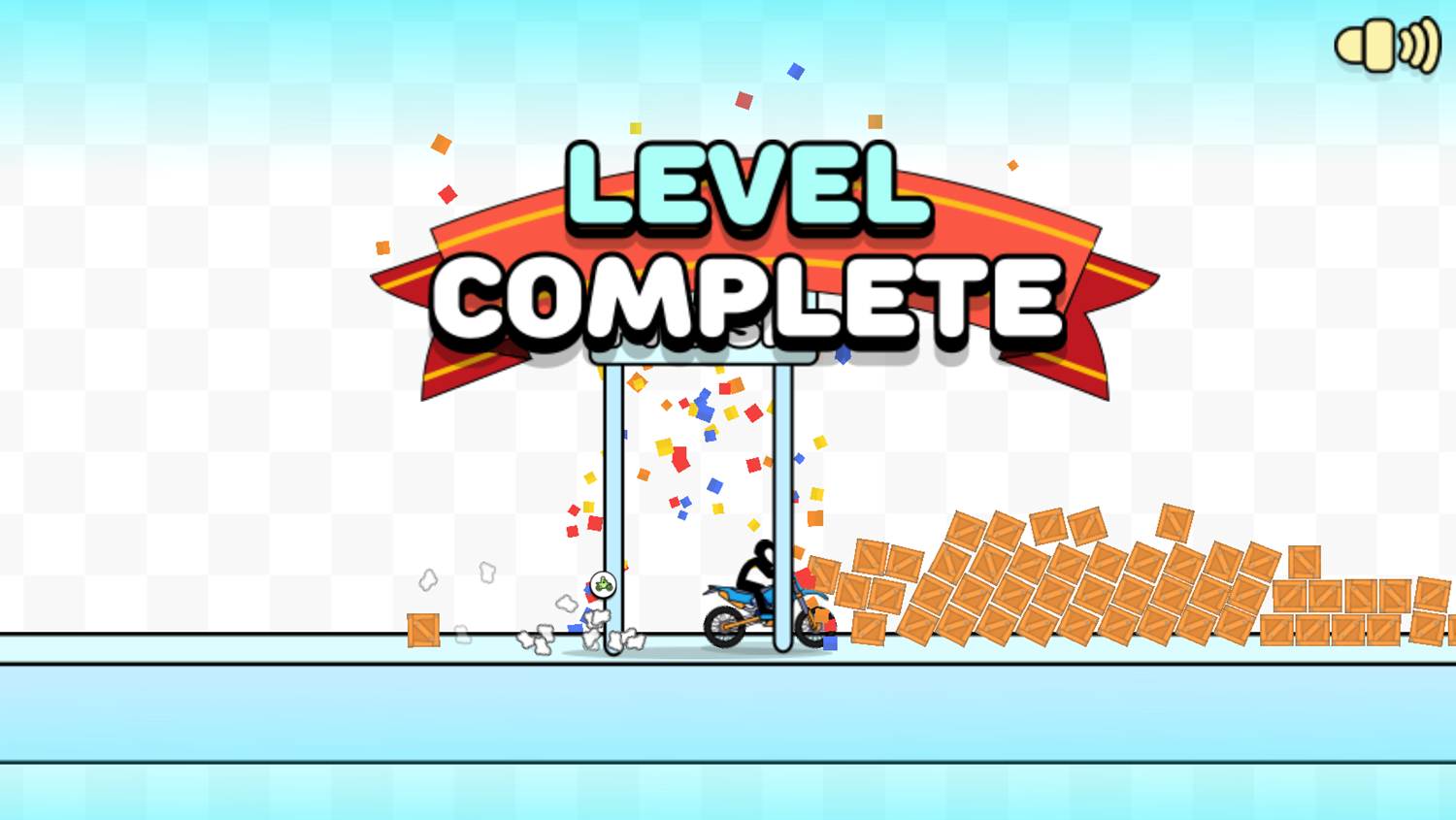 Pocket Racing 2 Game Level Complete Screen Screenshot.