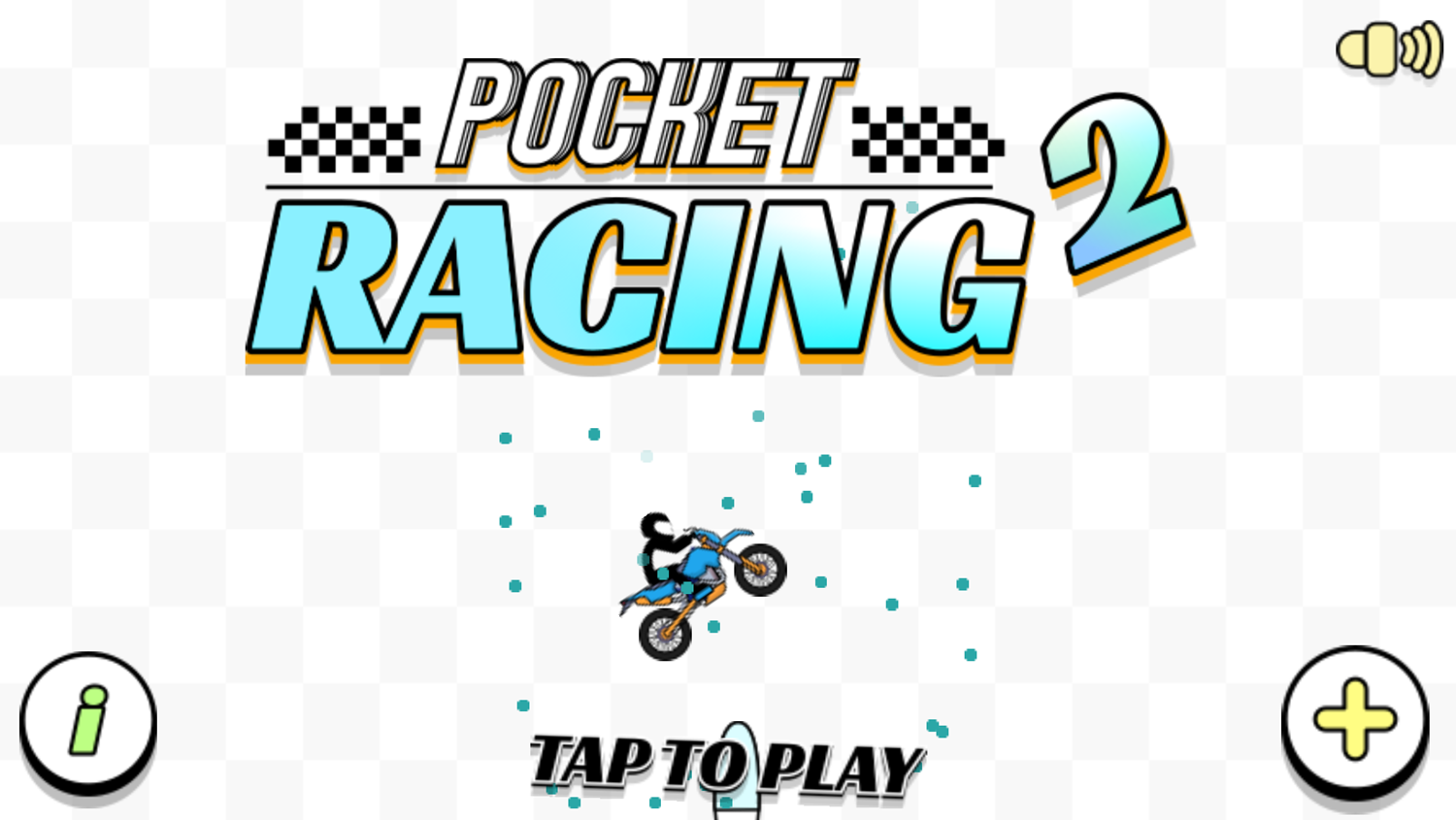 Pocket Racing 2 Game Welcome Screen Screenshot.