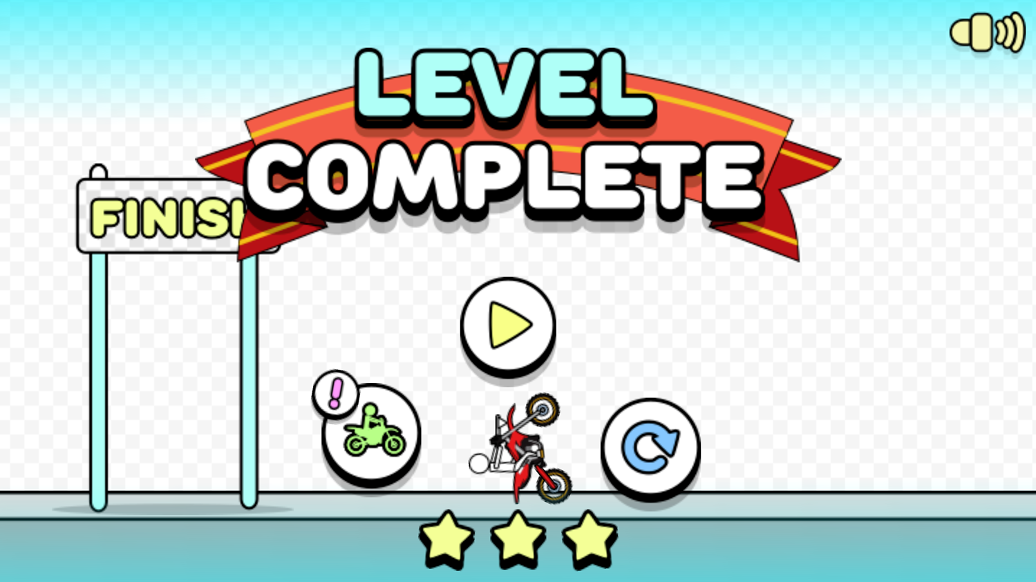 Pocket Racing Game Level Complete Screen Screenshot.