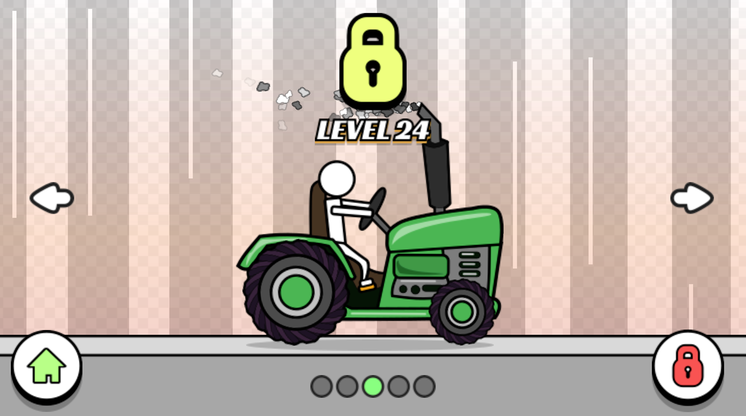 Pocket Racing Game Vehicle Select Screen Tractor Screenshot.