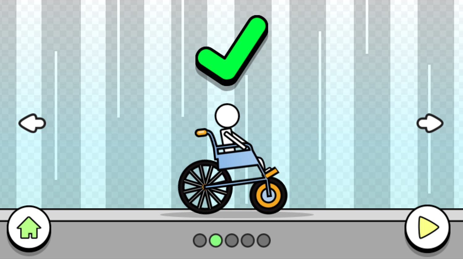 Pocket Racing Game Wheelchair Unlocked Screen Screenshot.