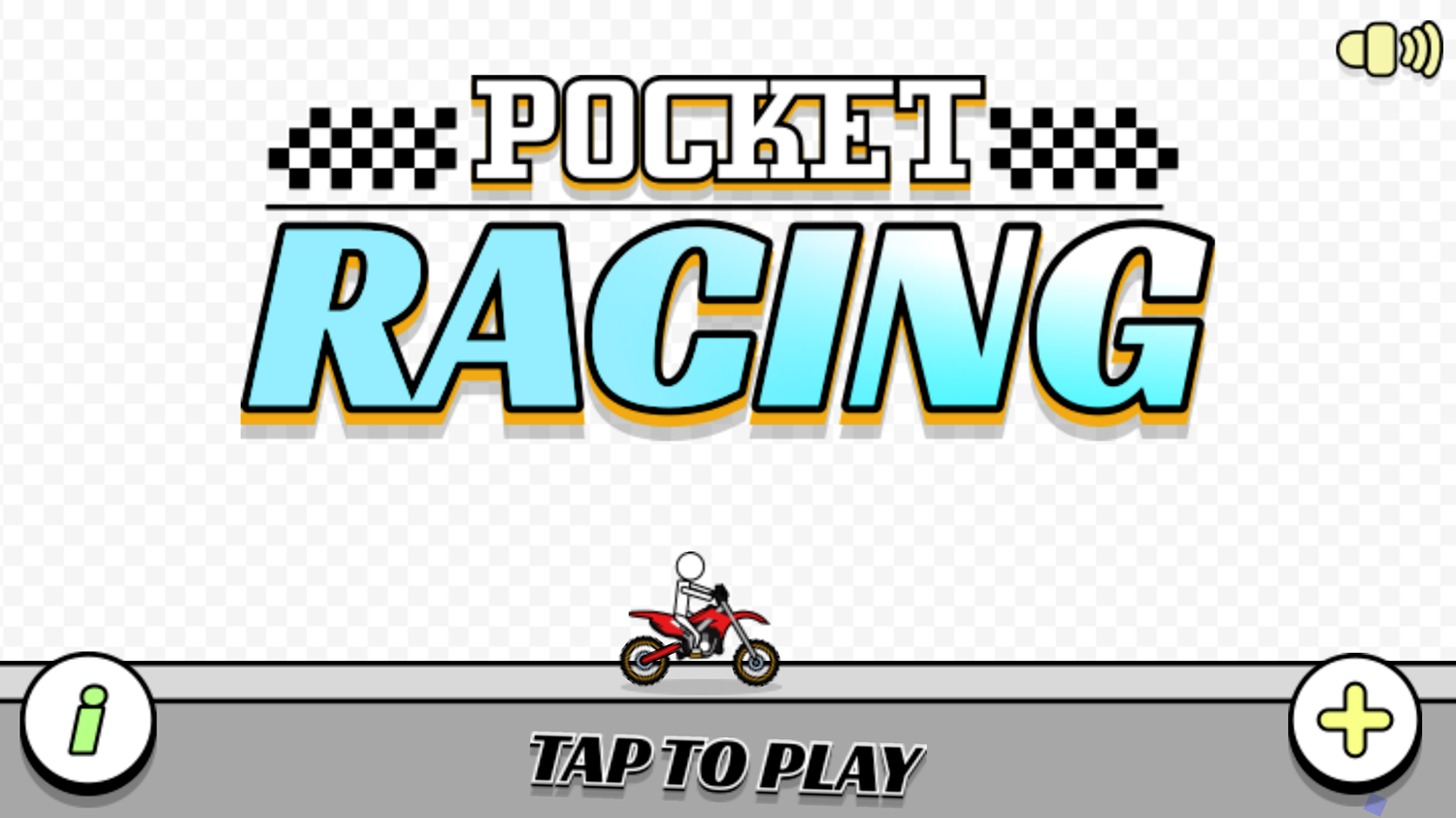 Pocket Racing Game Welcome Screen Screenshot.