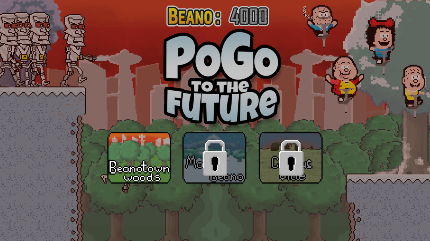 Pogo to the Future Game Stage Select Screenshot.