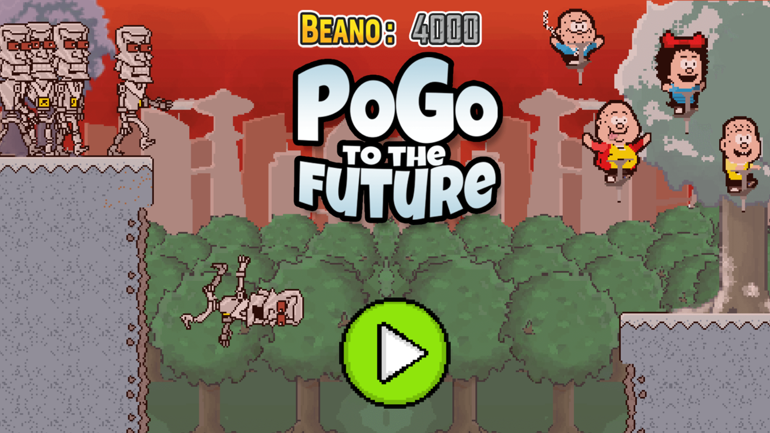 Pogo to the Future Game Welcome Screen Screenshot.