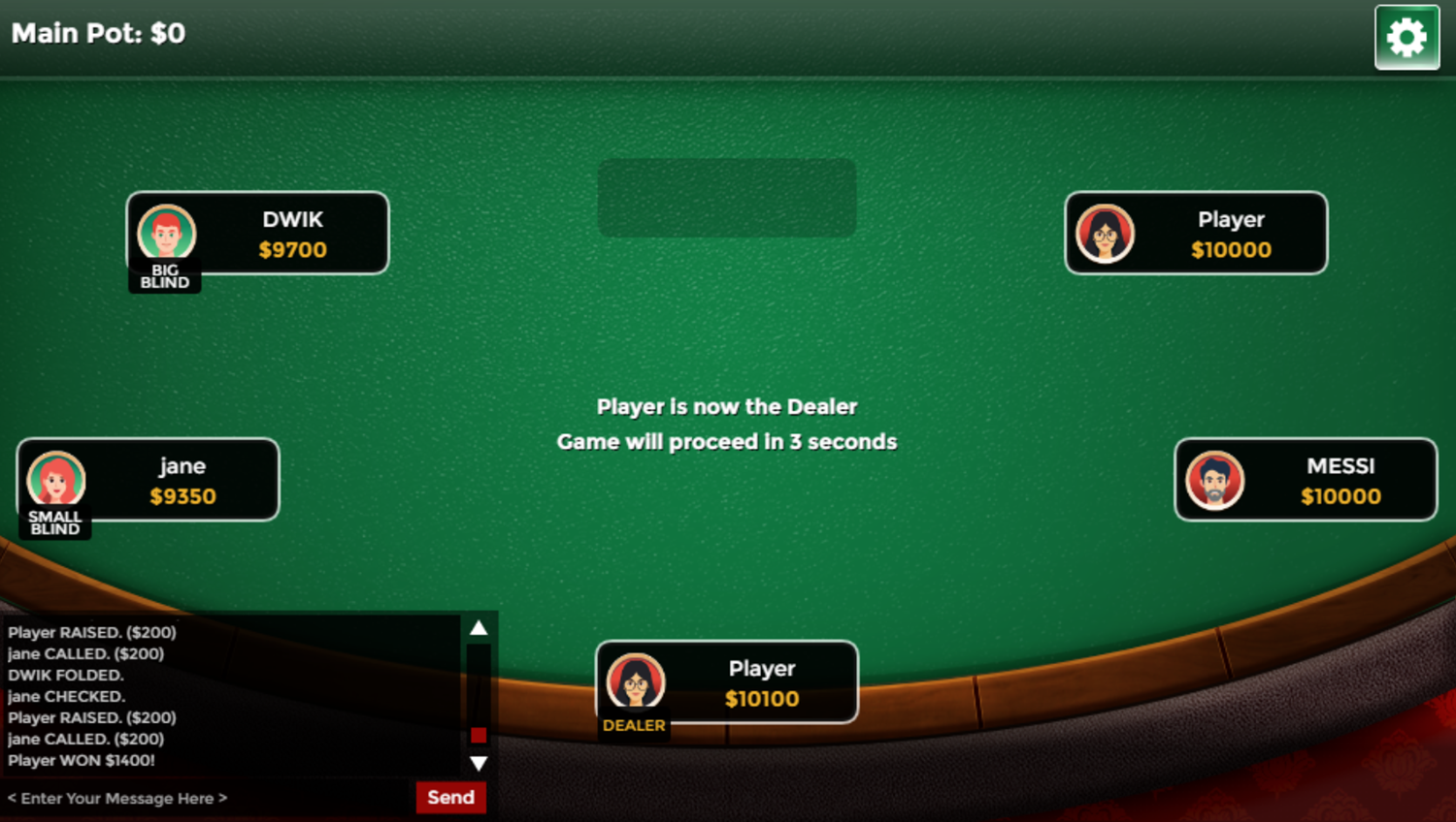 Poker With Buddies Game Before Deal Screenshot.
