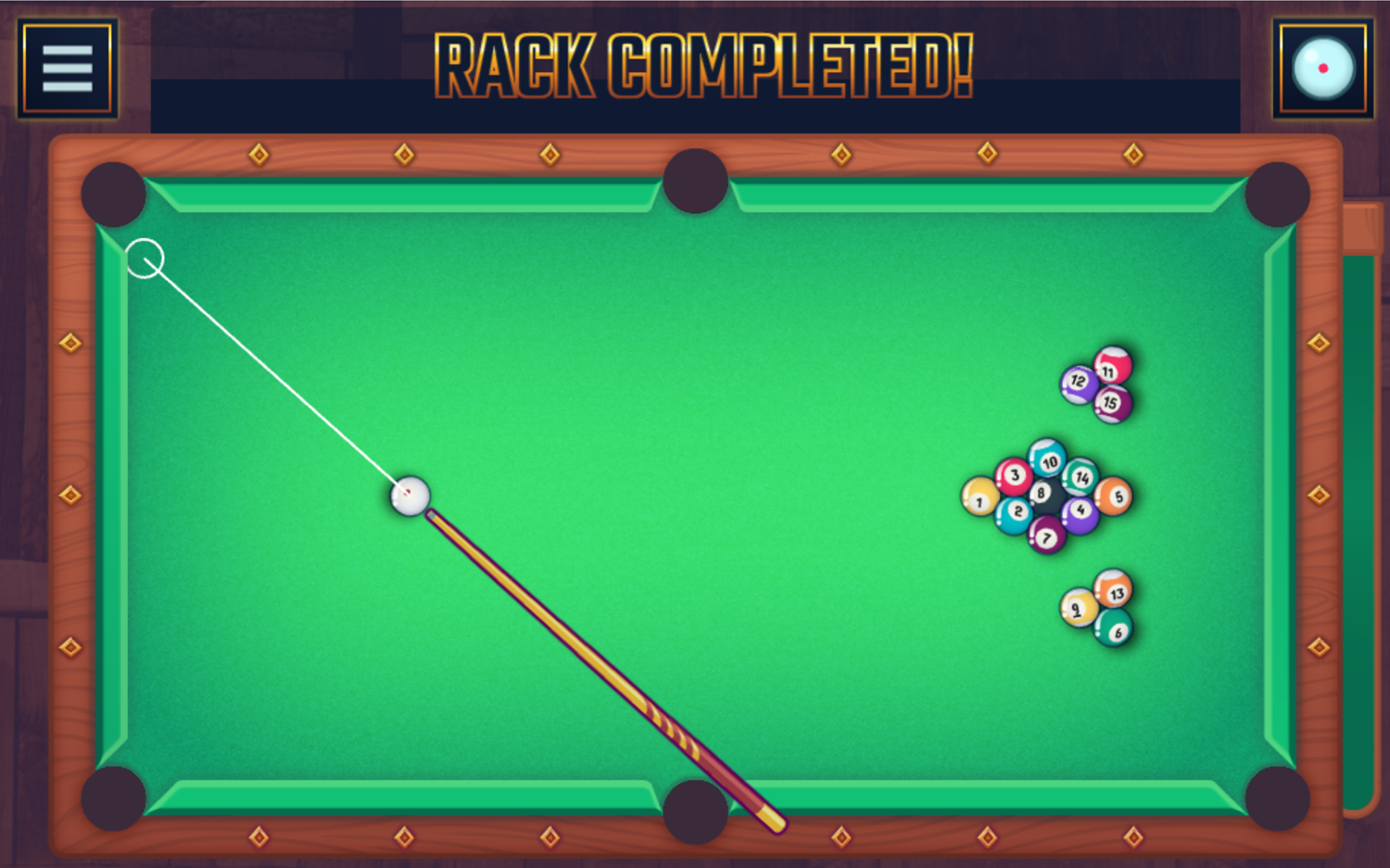 Pool Club Rack Completed Screenshot.