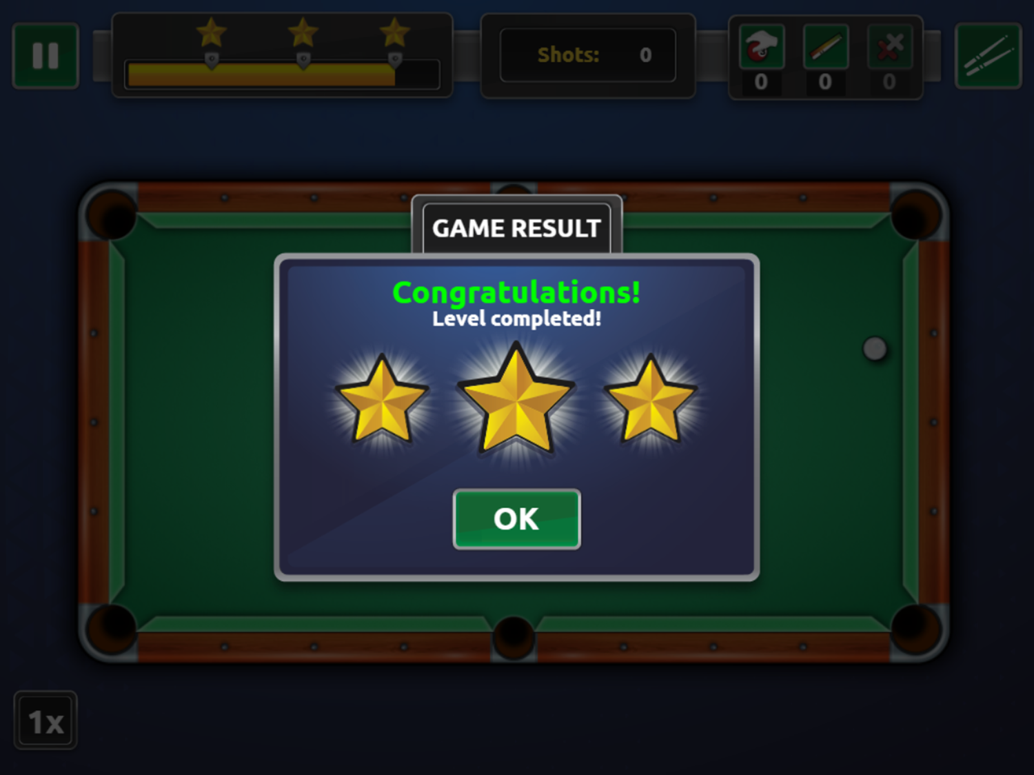 Pool Mania Game Complete Screenshot.