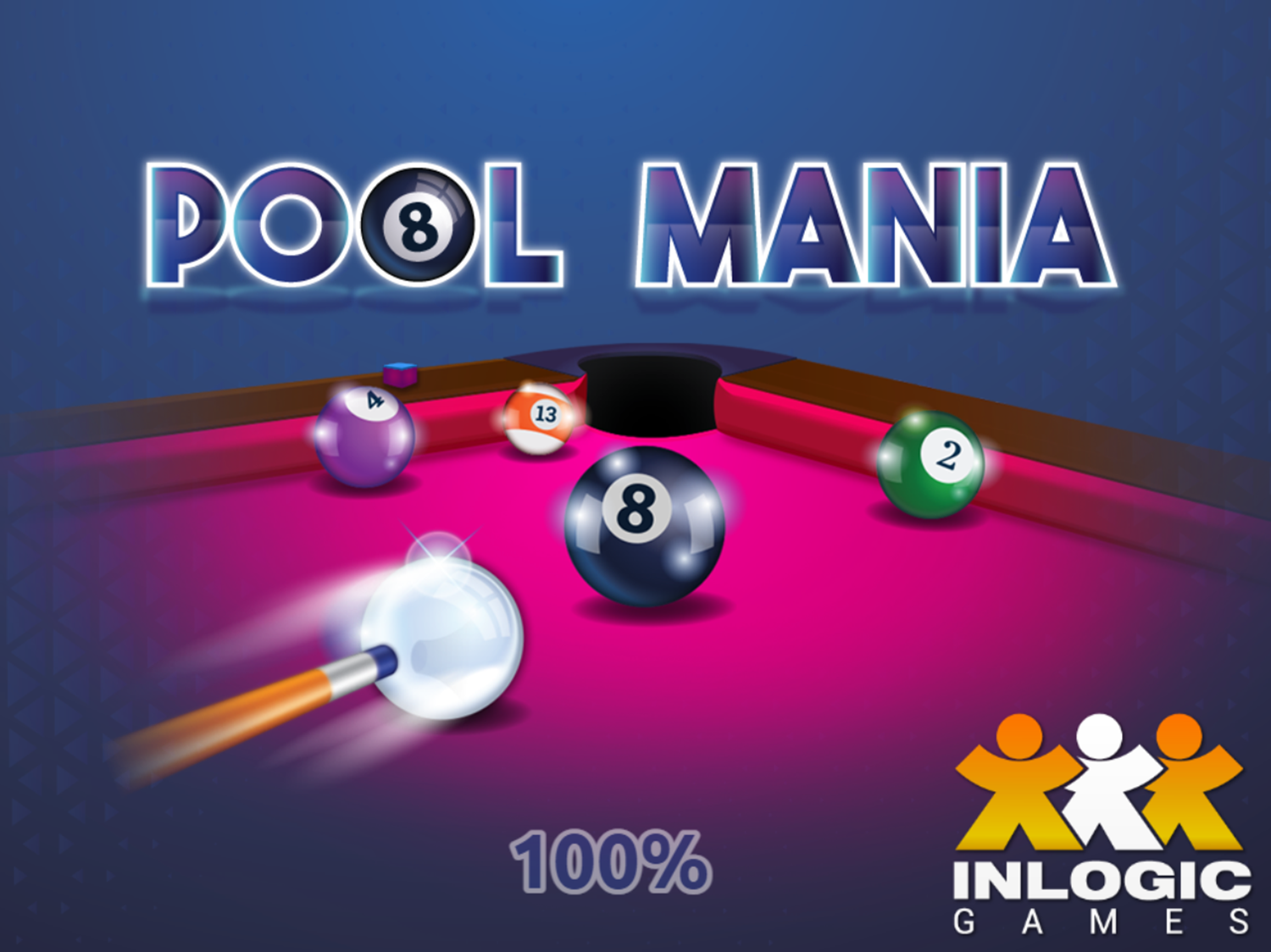 Pool Mania Game Welcome Screen Screenshot.