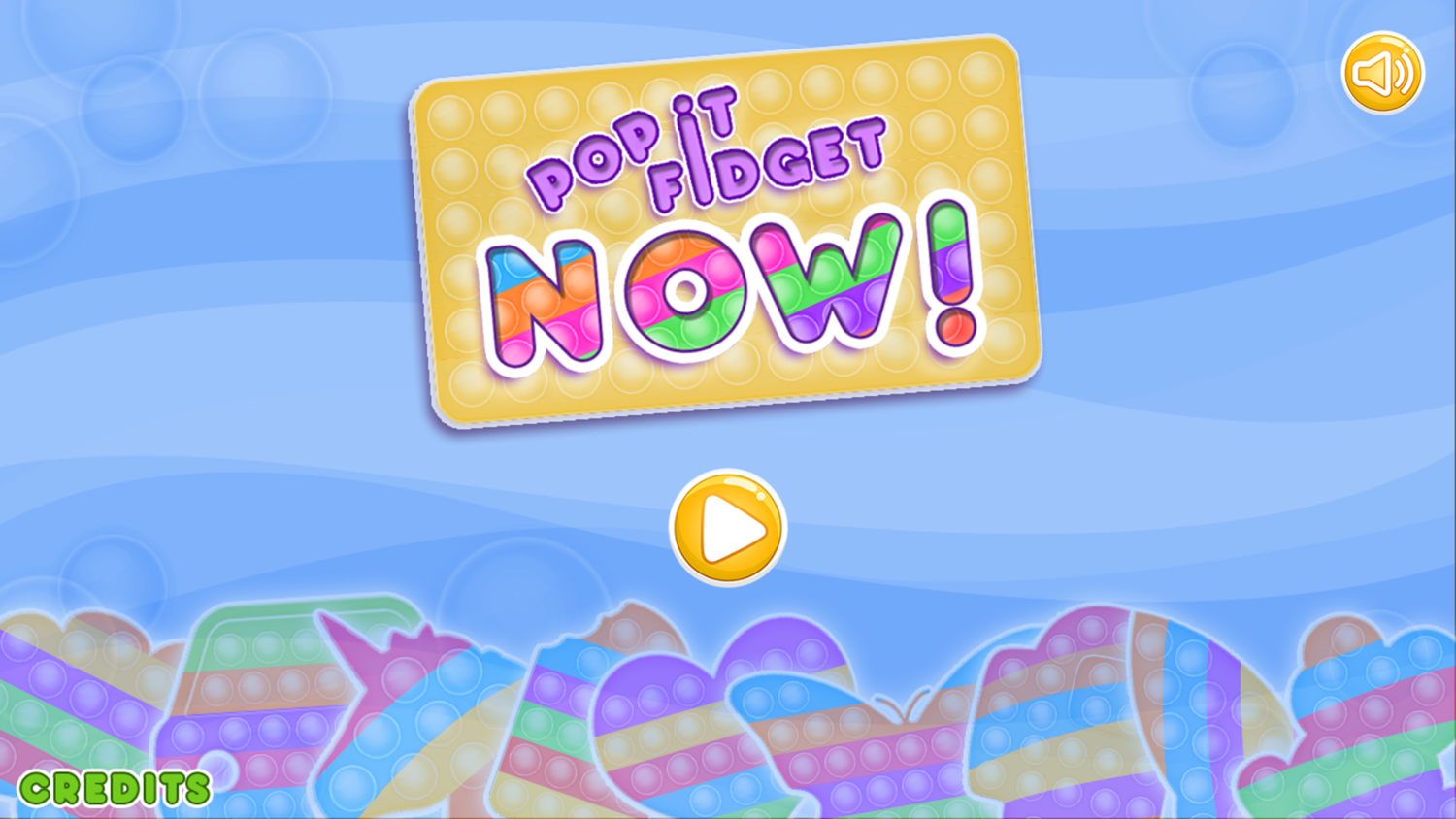 Pop It Fidget Now Welcome Screen Screenshot.