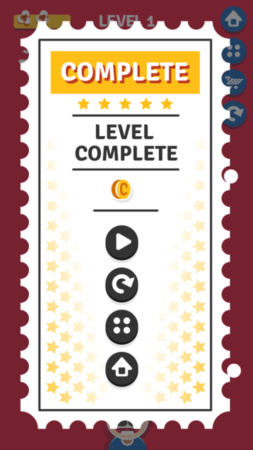 Popcorn Eater Game Level Complete Screenshot.