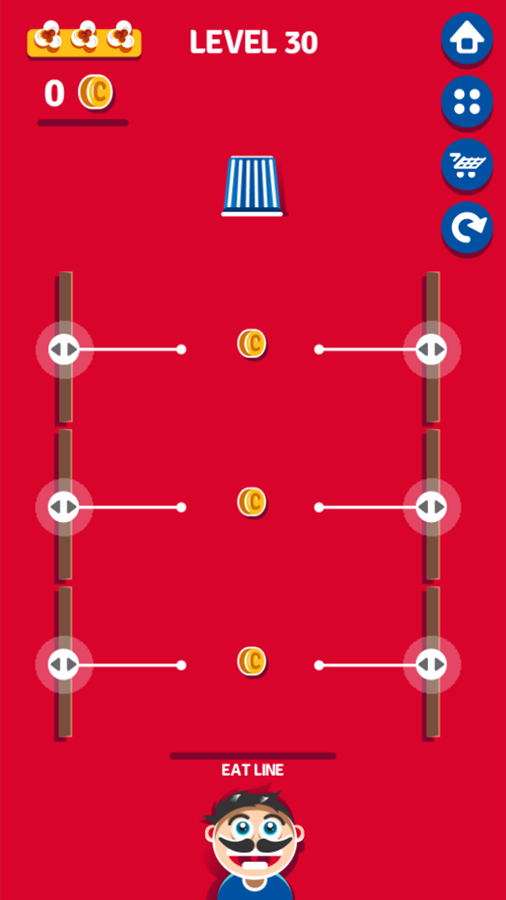 Popcorn Eater Game Level Progress Screenshot.