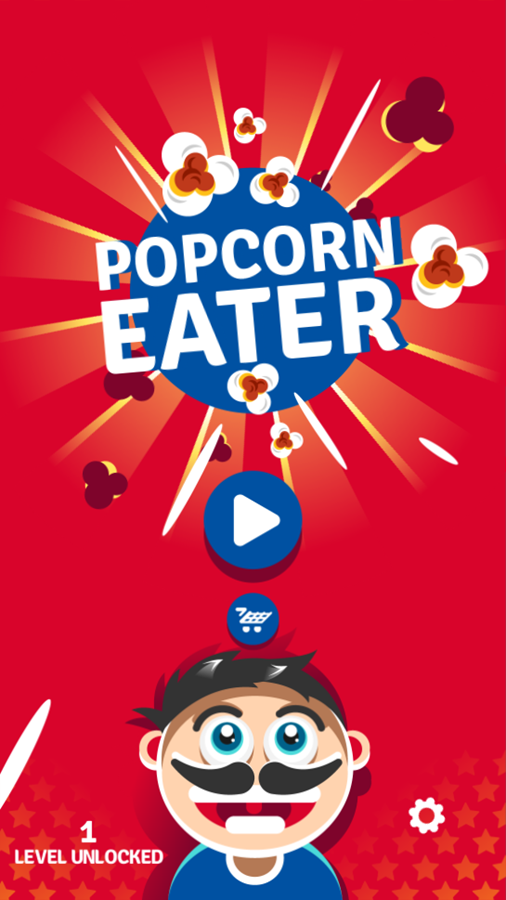 Popcorn Eater Game Welcome Screen Screenshot.