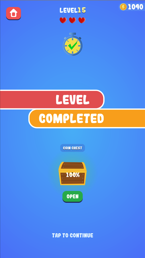 Popcorn Time 2 Game Level Completed Screen Screenshot.