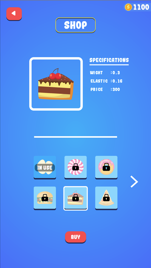 Popcorn Time 2 Game Shop Food Types Screen Screenshot.