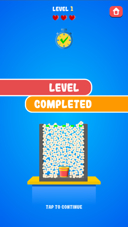 Popcorn Time Game Level Completed Screenshot.