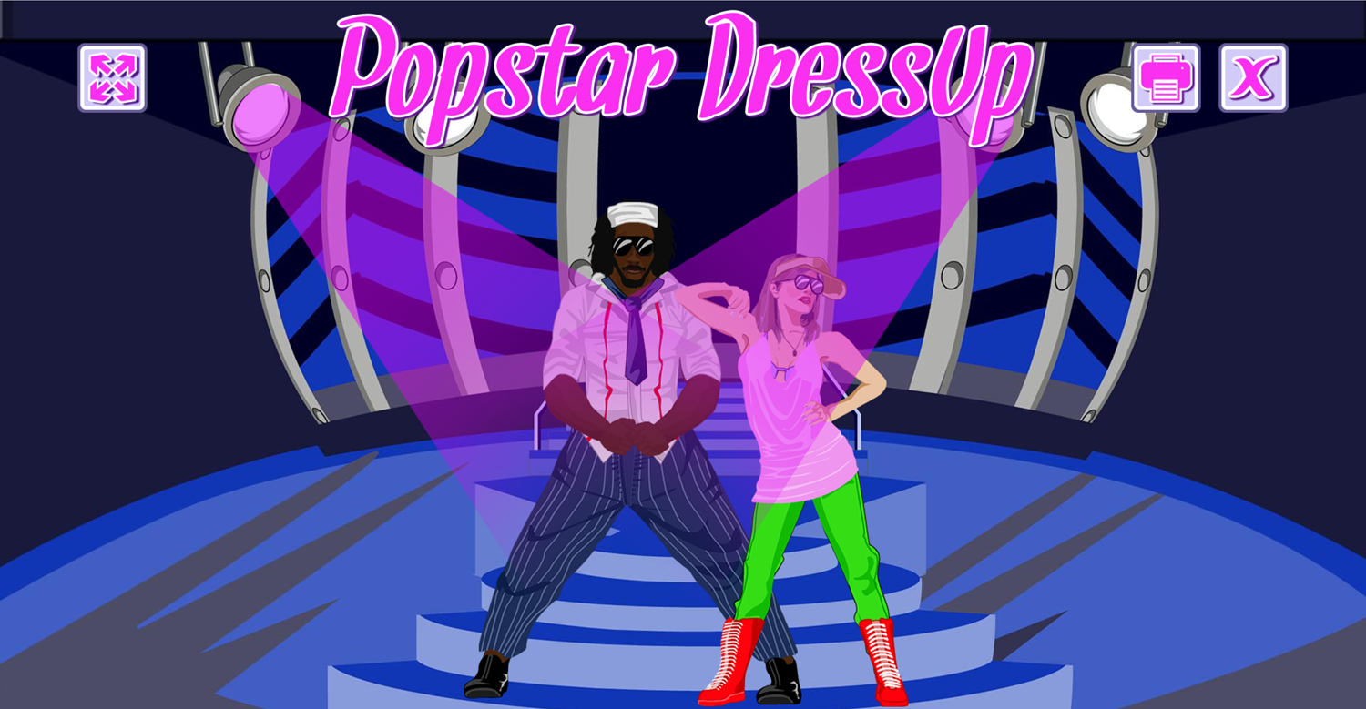 Popstar Dress Up Game Export Screenshot.