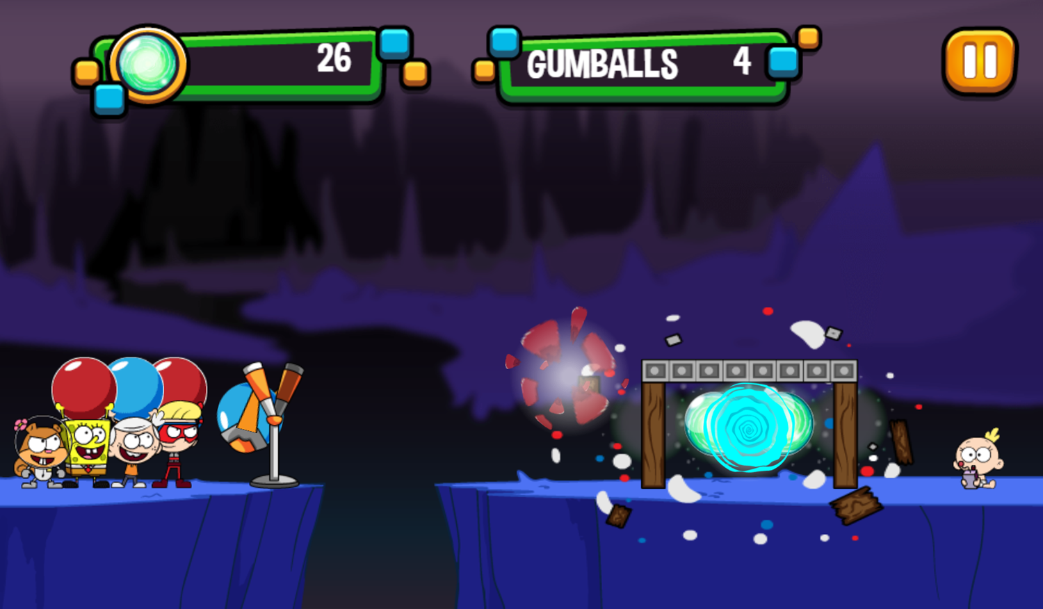 Portal Chase Game Slingshot Strike Play Screenshot.