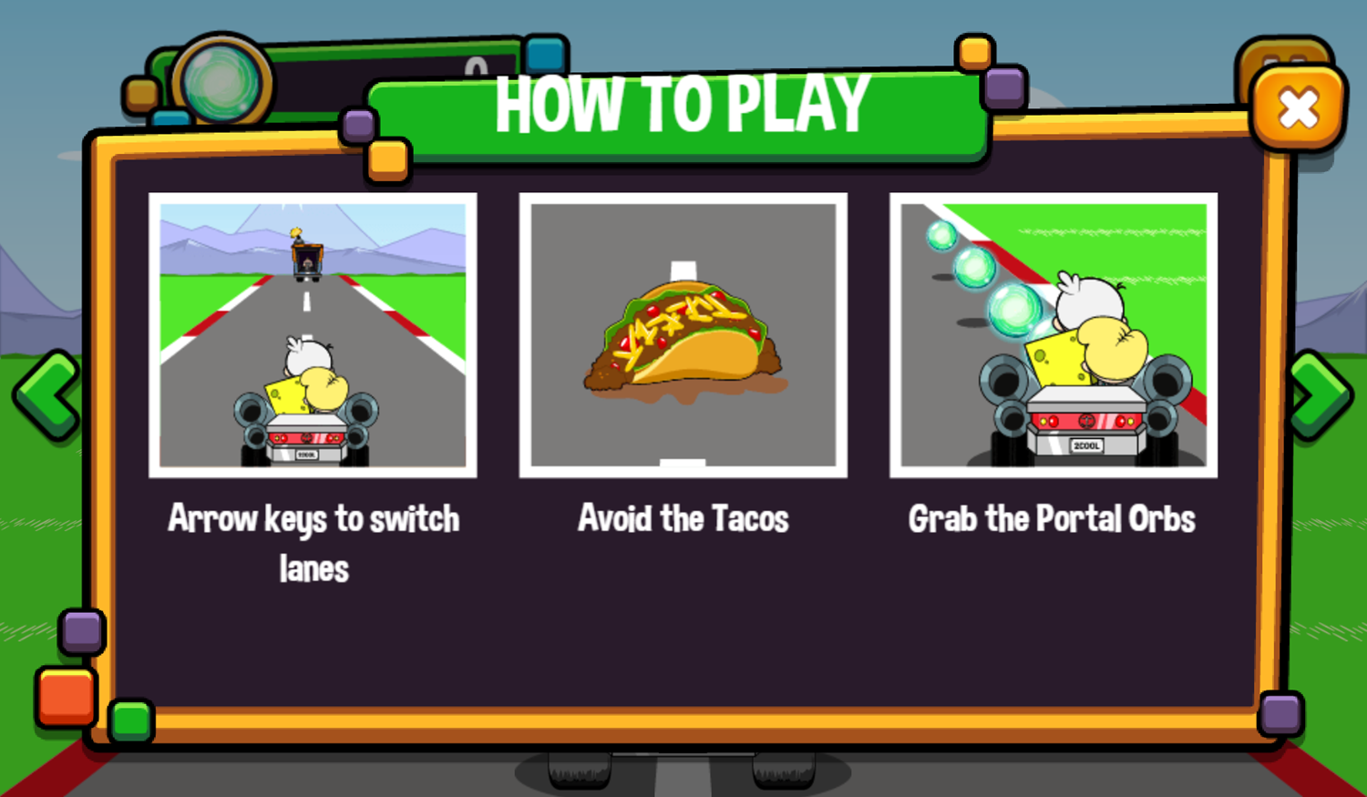 Portal Chase Game Taco Dodge How To Play Screenshot.