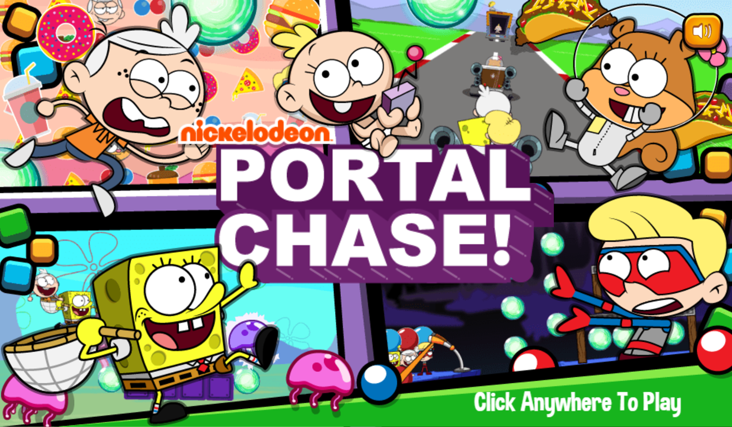 Portal Chase Game Welcome Screen Screenshot.