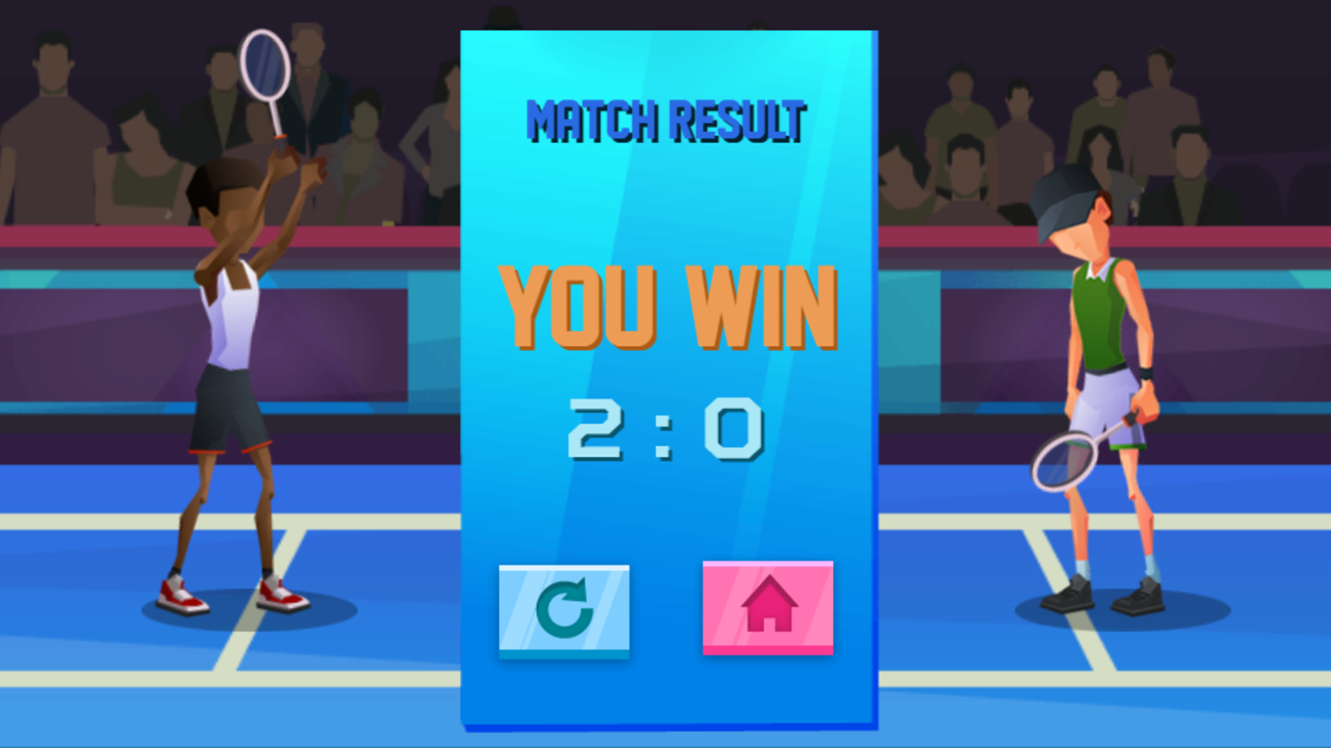 Power Badminton Game Win Screenshot.