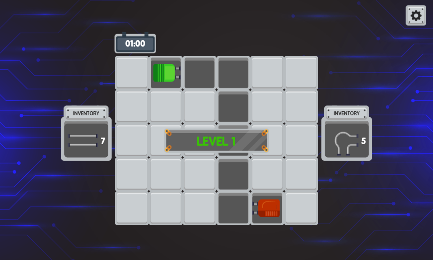 Power Flow Game Level Start Screenshot.