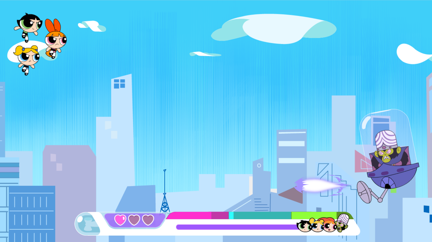 Powerpuff Girls Mojo Mayhem Boss Battle Screenshot.