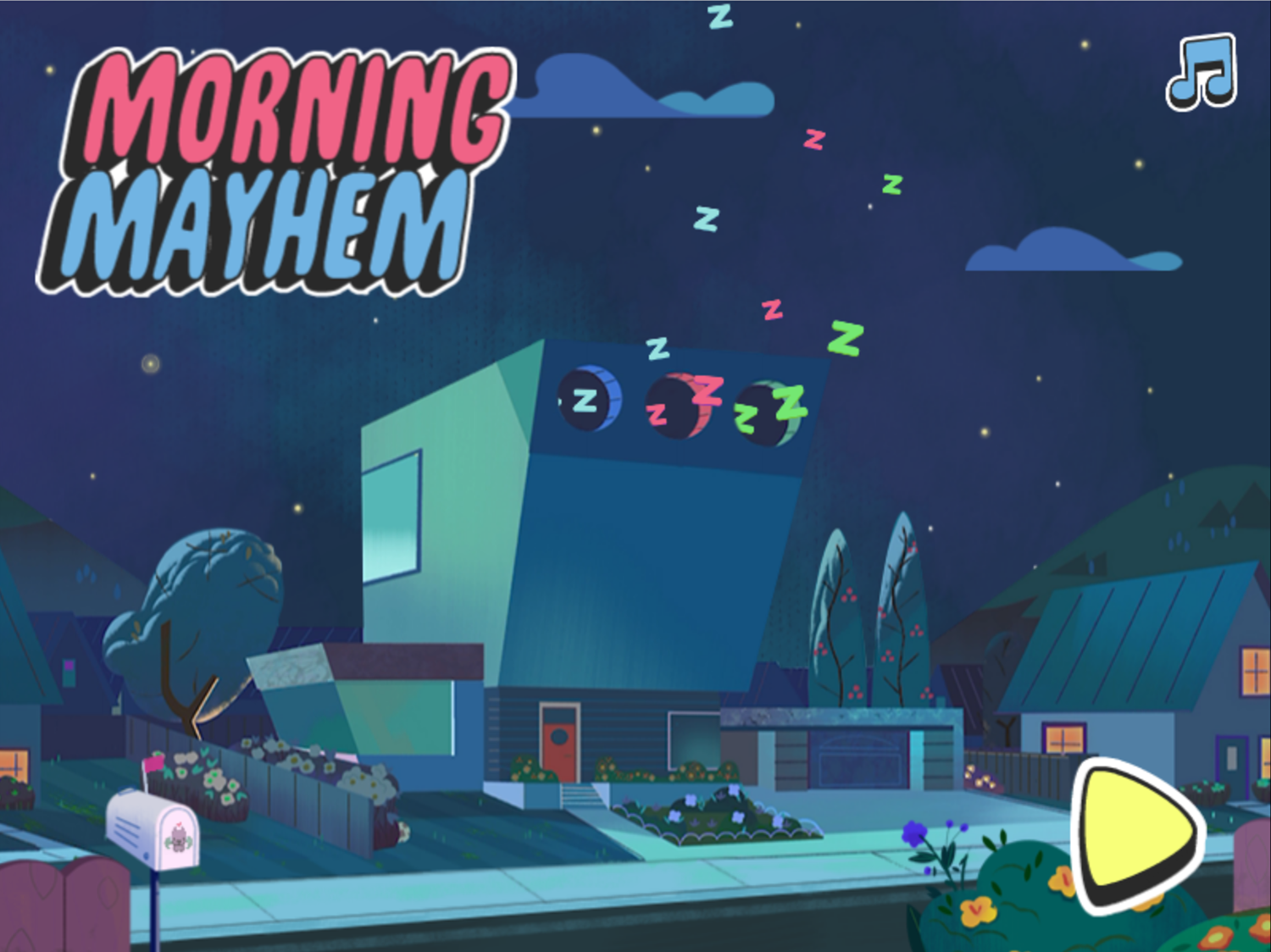 Powerpuff Girls Morning Mayhem Welcome Screen Screenshot.