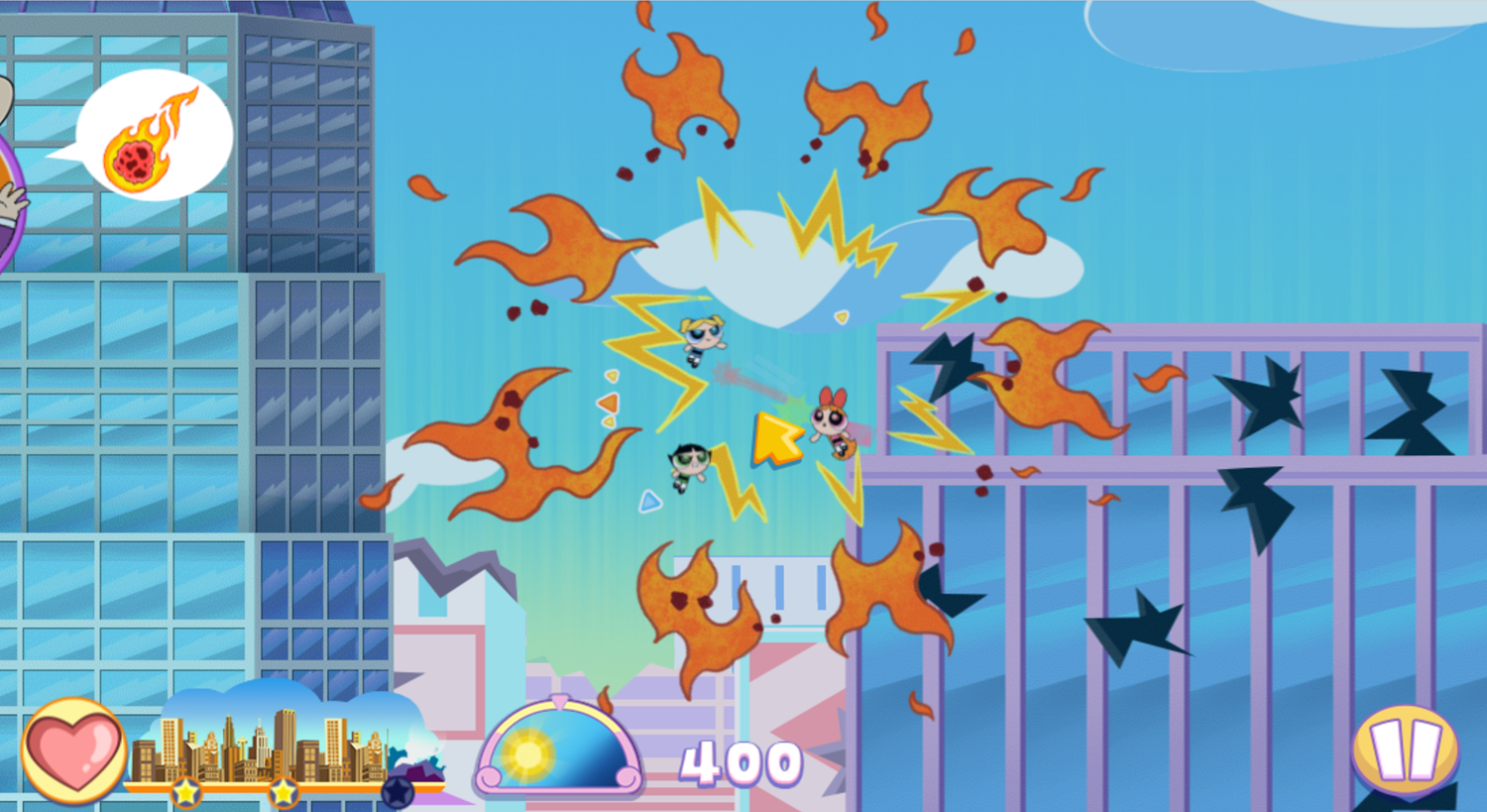 Powerpuff Girls Panic in Townsville Game Screenshot.