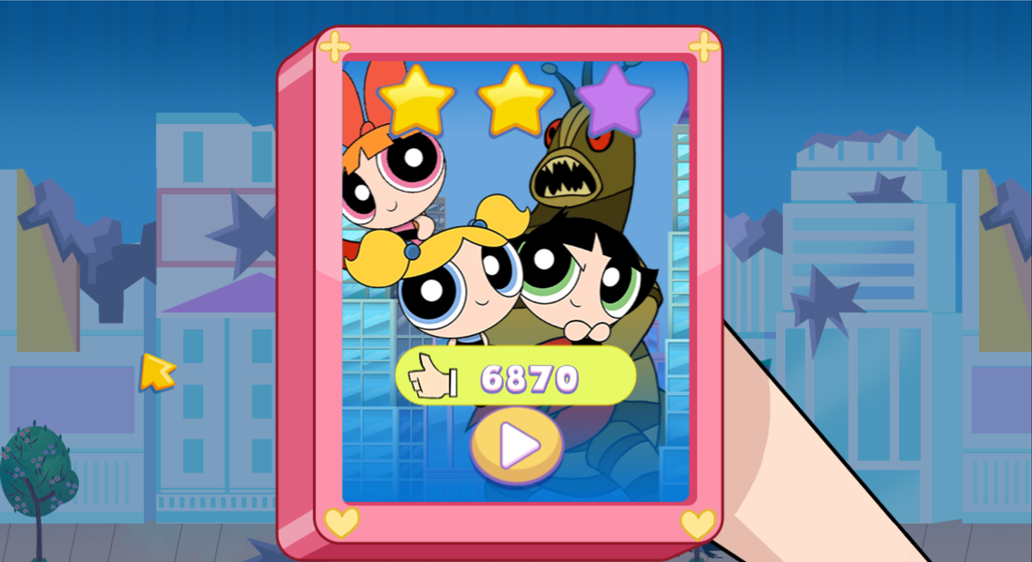 Powerpuff Girls Panic in Townsville Level Beat Screen Screenshot.