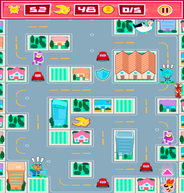 Powerpuff Girls Rush Hour Game Screenshot.