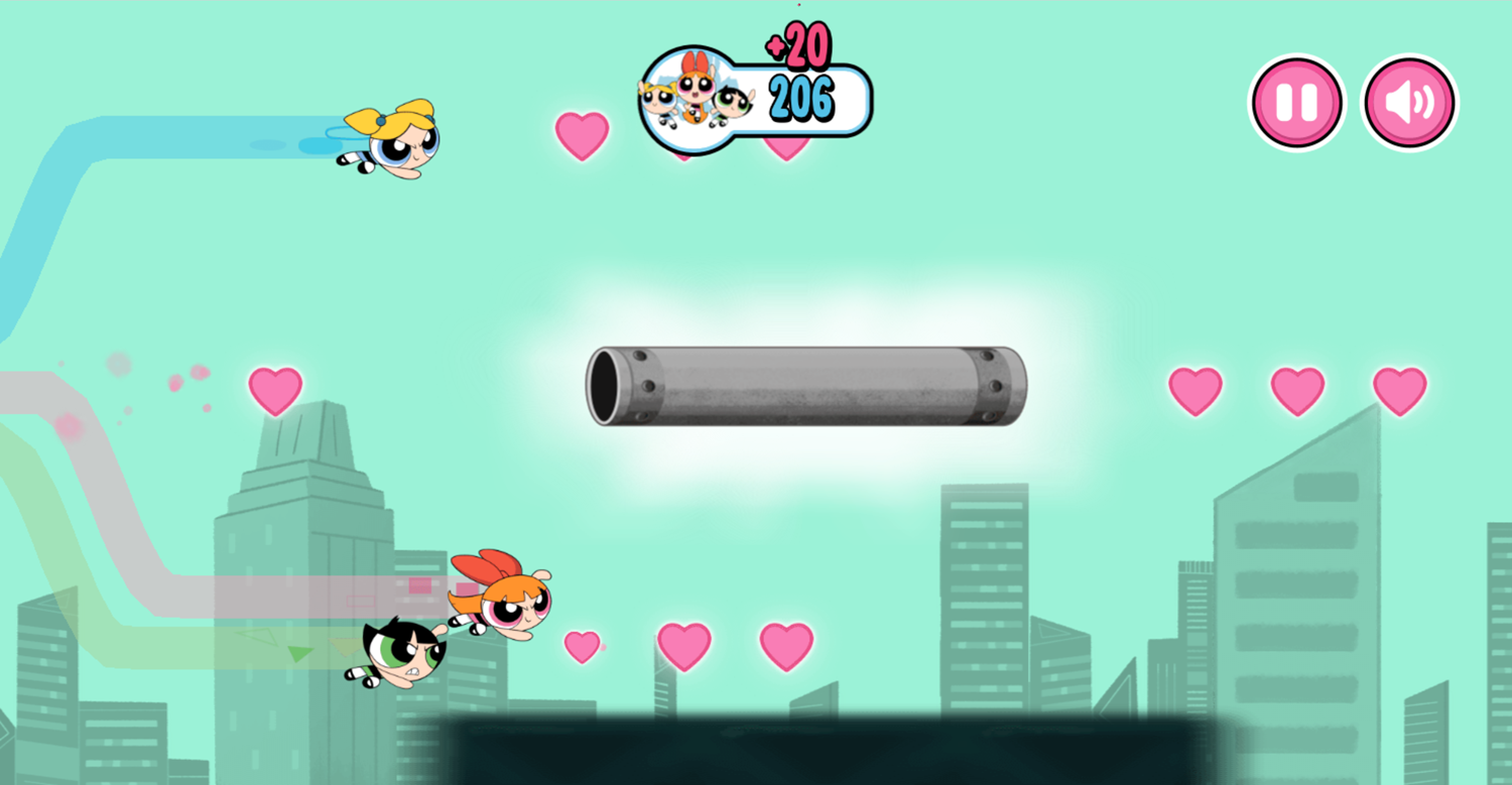 Powerpuff Girls Trail Blazer Game Screenshot.