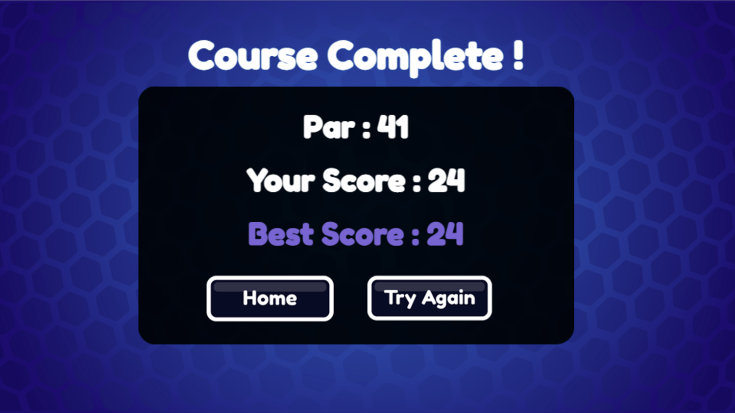 Presidential Golf Game Course Complete Screen Screenshot.