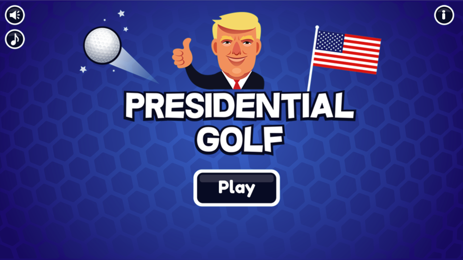 Presidential Golf Game Welcome Screen Screenshot.