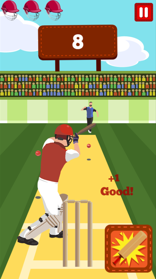 Pro Cricket Champion Game Hitting Consecutive Throws Screenshot.