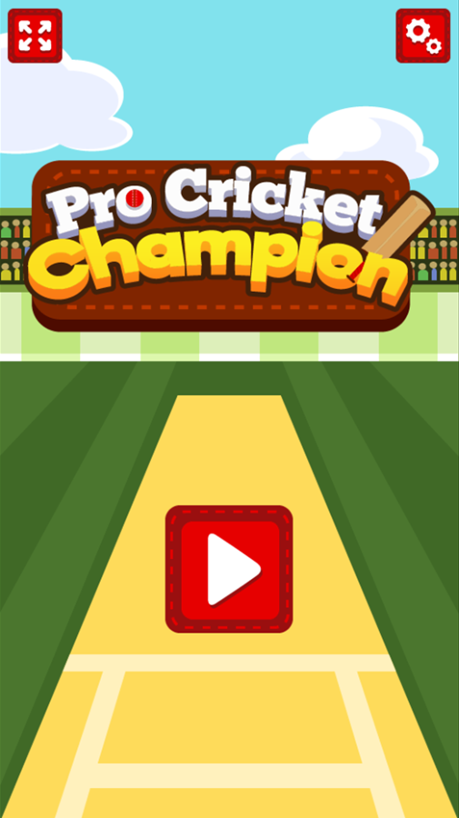 Pro Cricket Champion Game Welcome Screen Screenshot.