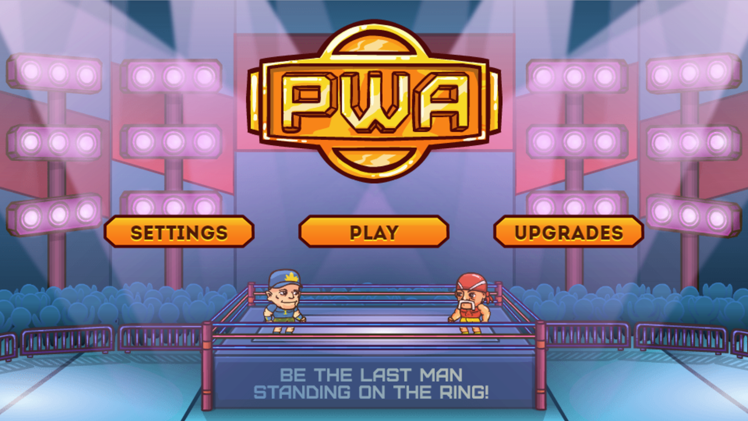 Pro Wrestling Action Game Welcome Screen Screenshot.