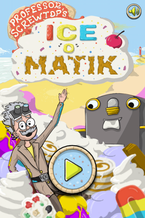 Professor Screwtop's Ice-o-Matik Game Welcome Screen Screenshot.