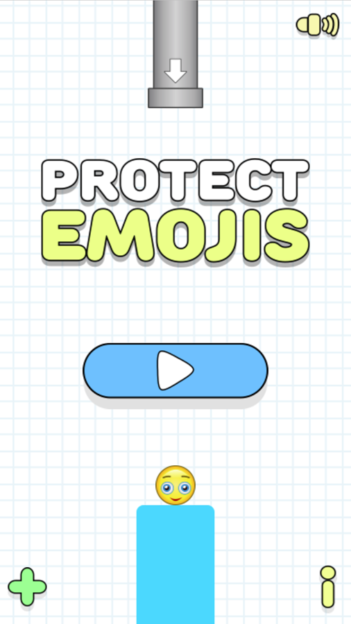 Protect Emojis Game Welcome Screen Screenshot.