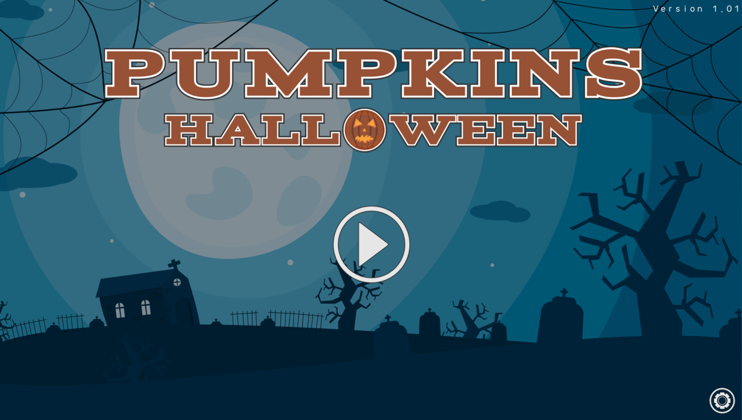 Pumpkins Halloween Game Welcome Screen Screenshot.