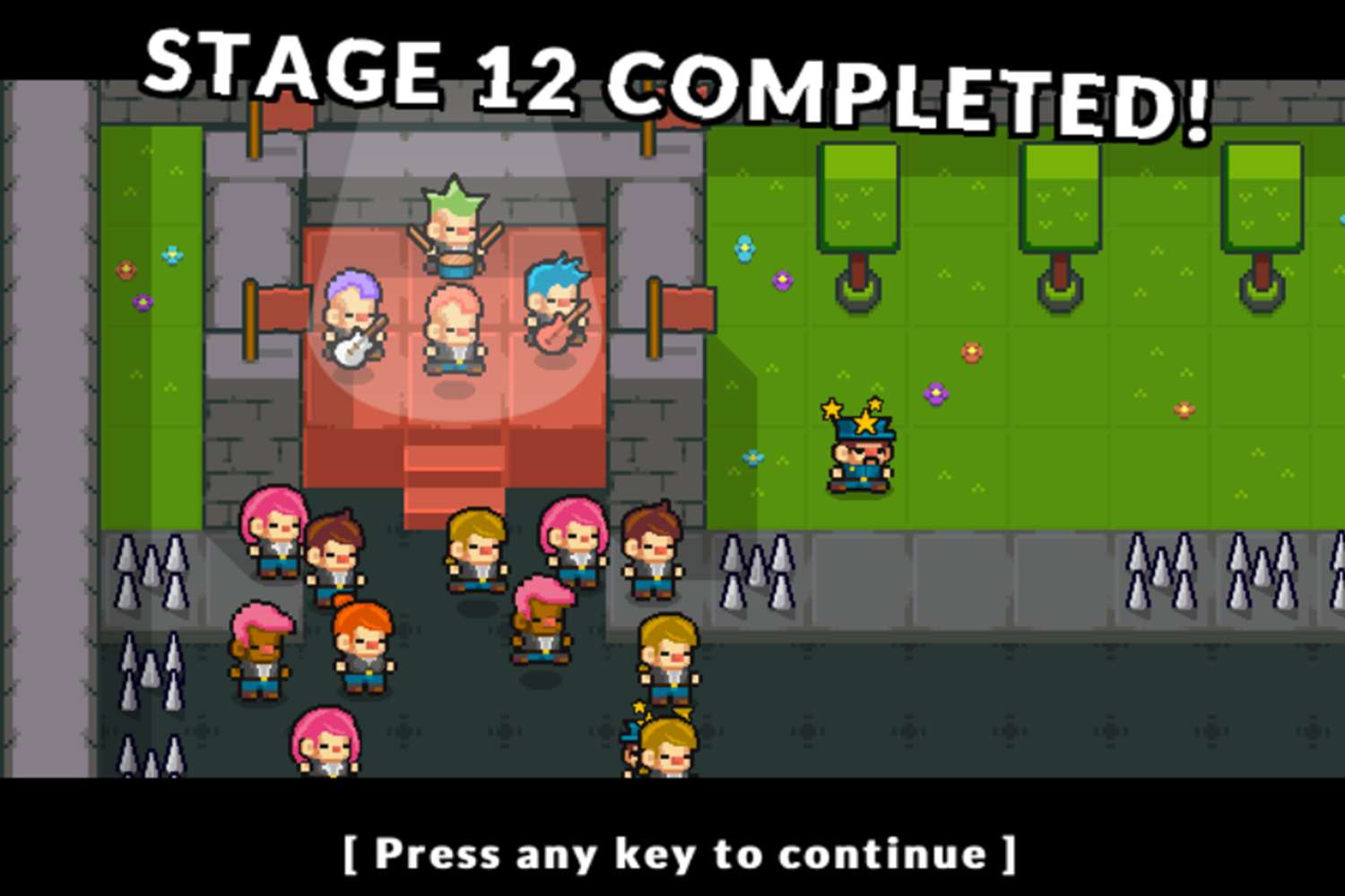 PunkRow Game Level Beat Screen Screenshot.