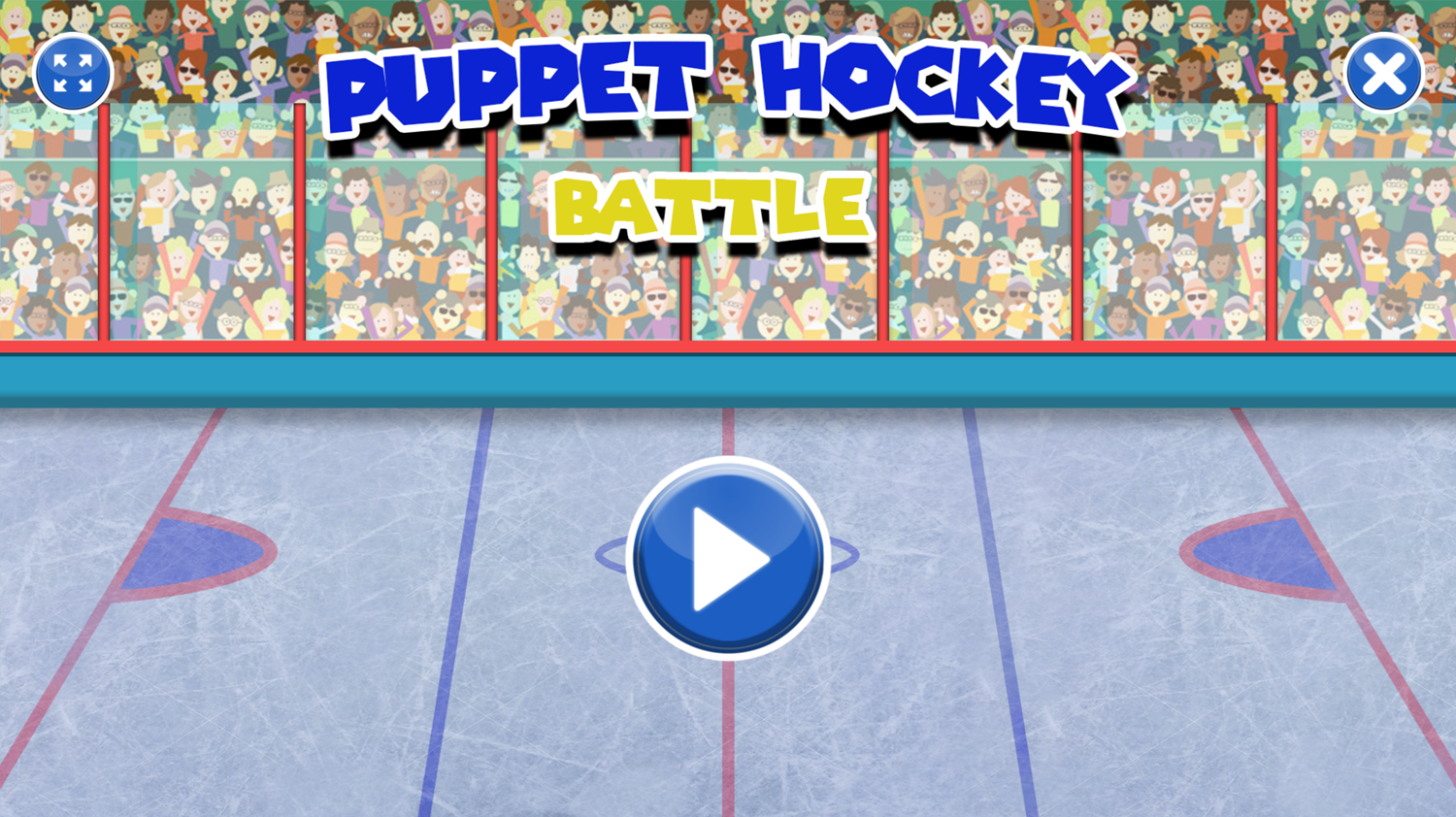 Puppet Hockey Battle Welcome Screen Screenshot.