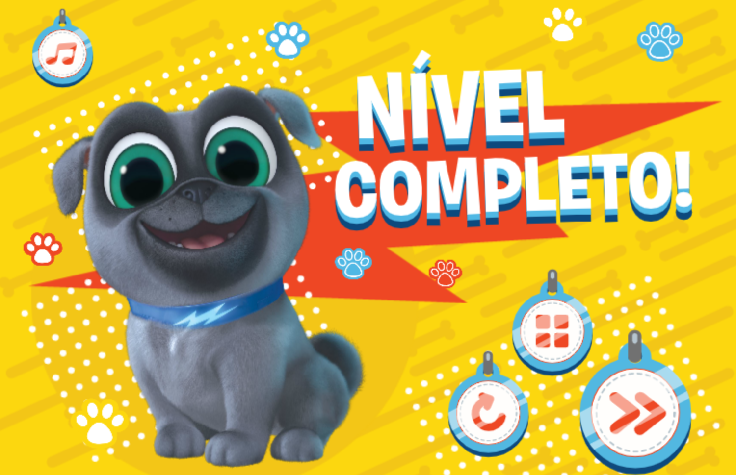 Puppy Dog Pals Game Level Complete Screenshot.