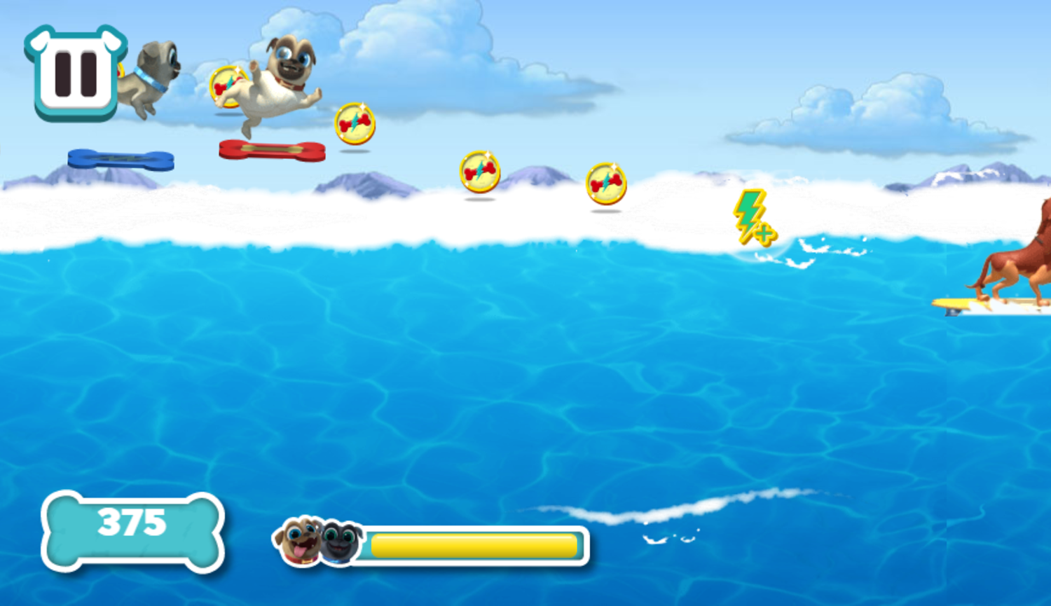 Puppy Dog Pals Pups on a Mission Game Surfin Pups Play Screenshot.