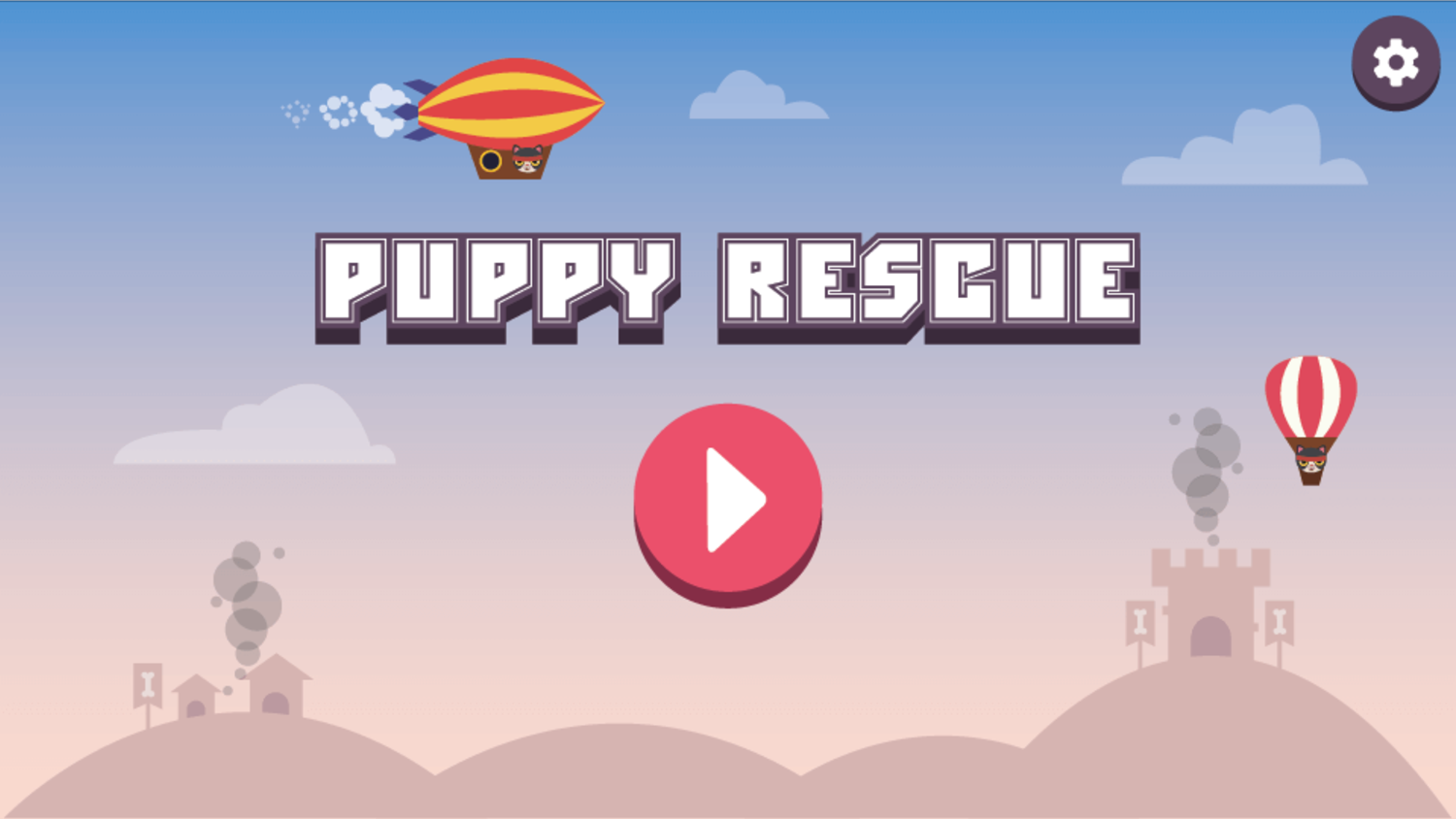 Puppy Rescue Game Welcome Screen Screenshot.