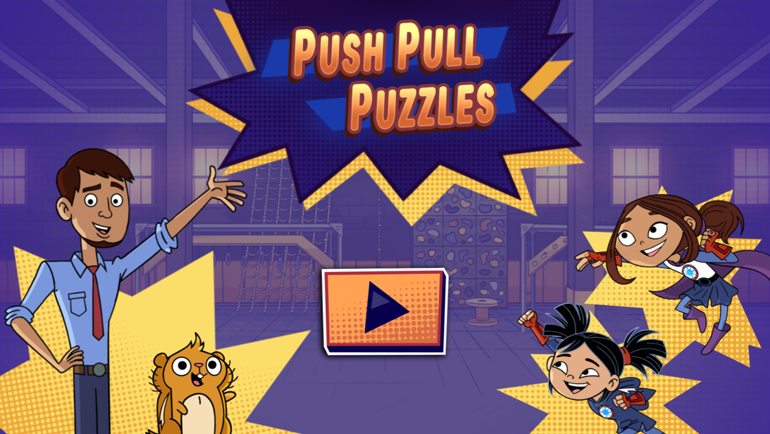 Push Pull Puzzles Game Welcome Screen Screenshot.