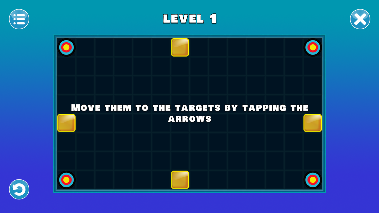 Pushing Blocks Game Instructions Screenshot.