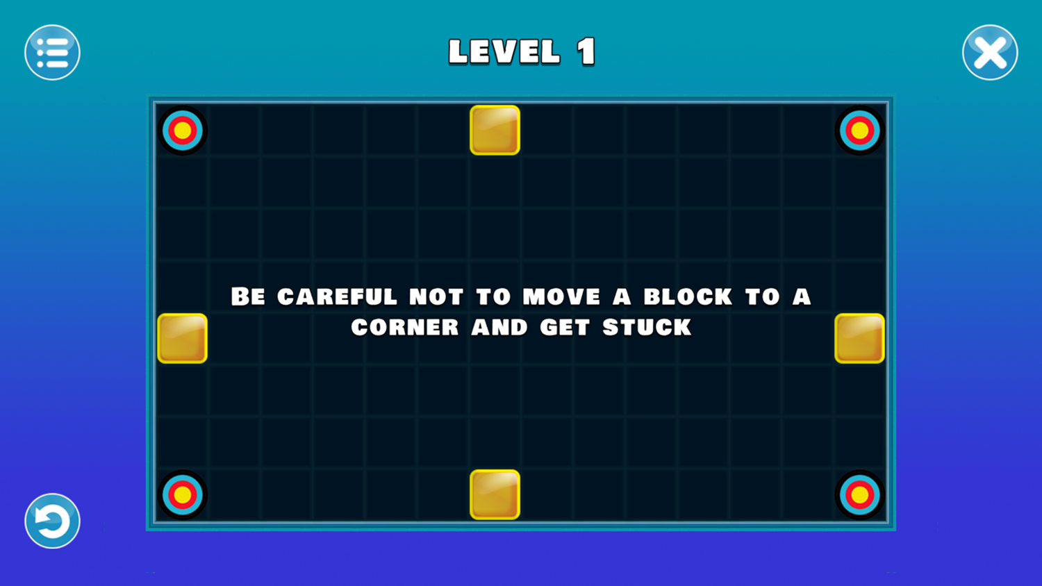 Pushing Blocks Game Play Tips Screenshot.
