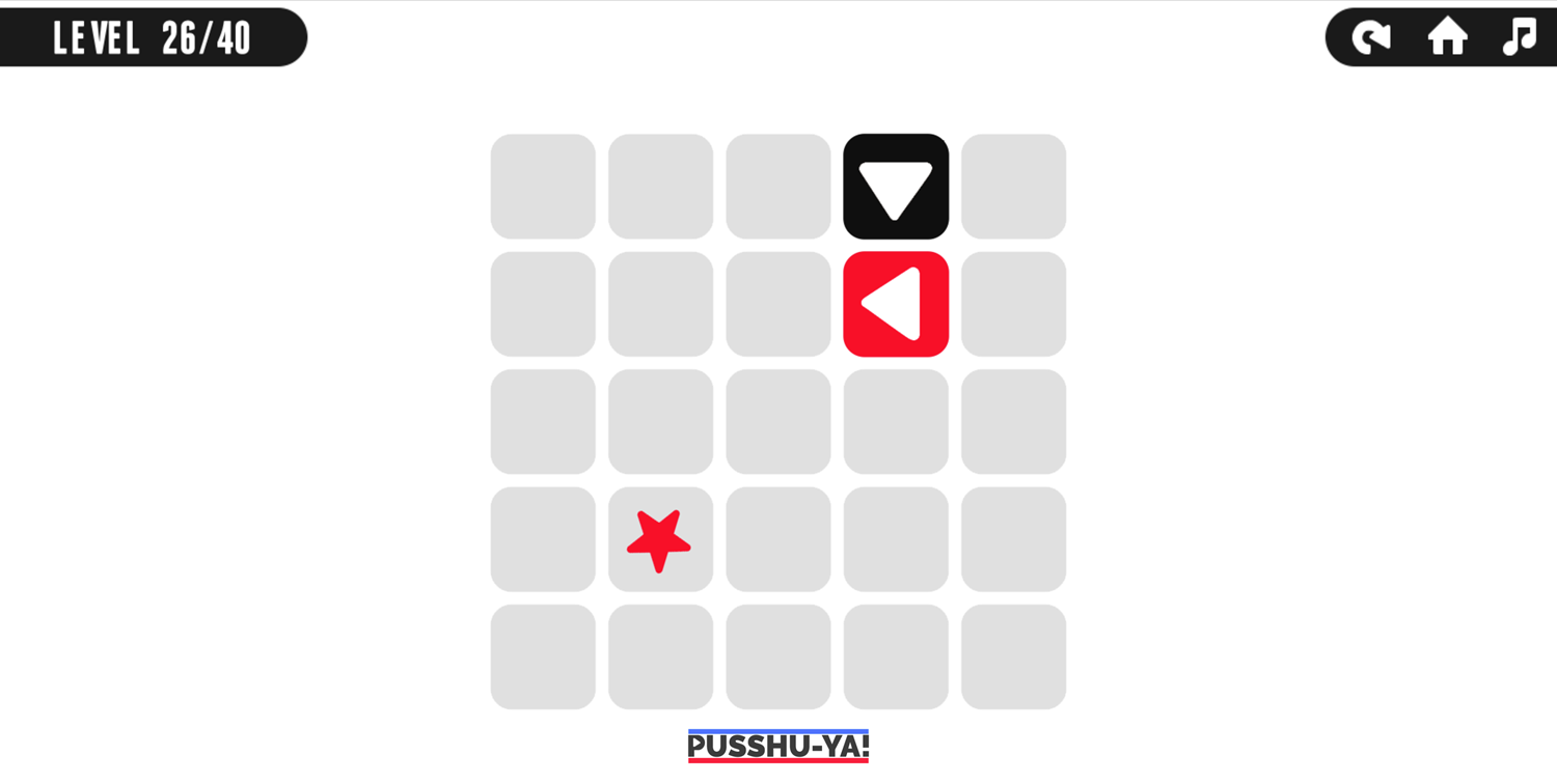 Pusshu Ya Game Black Square Level Screenshot.